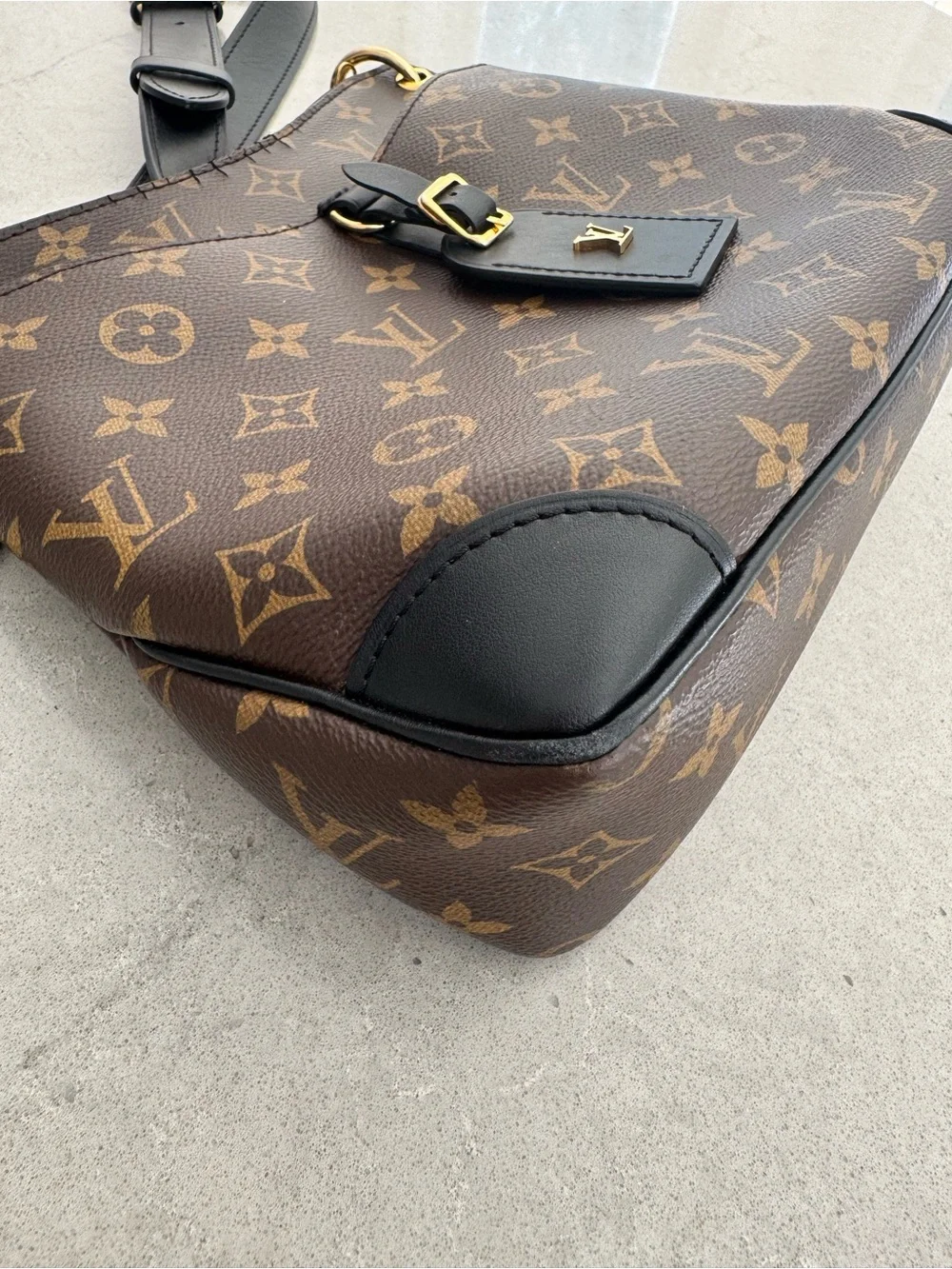 Louis Vuitton Odeon PM Monogram Canvas Shoulder Bag with Black Trim